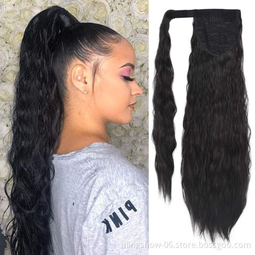 High heat drawstring synthetic hair ponytails synthetic hair ponytail extensions